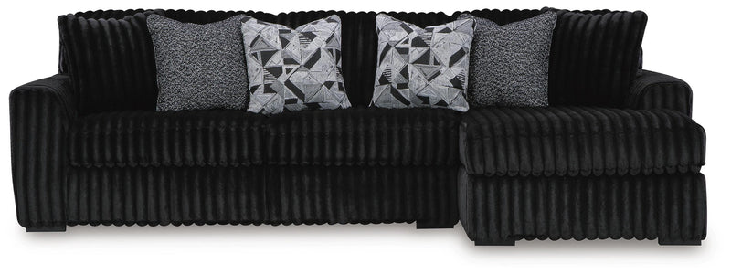 Midnight-Madness Sectional with Chaise - Onyx