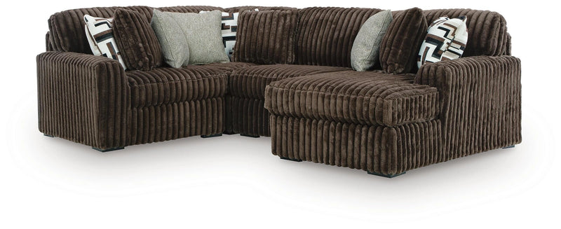 Midnight-Madness Sectional with Chaise - Chocolate